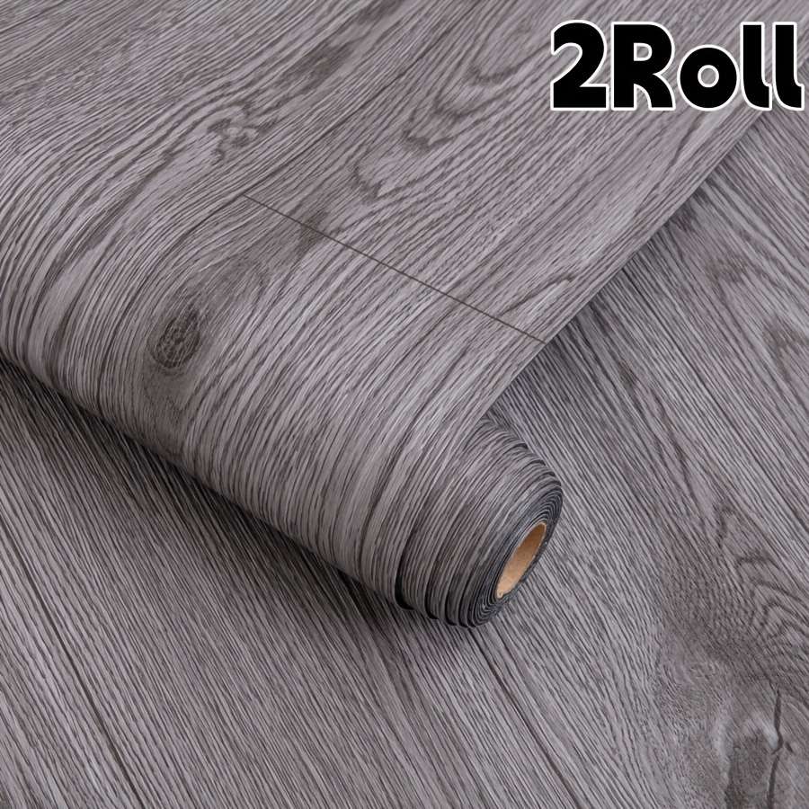 Self Adhesive Floor Stickers Medium Gray Oak Wood 2Roll