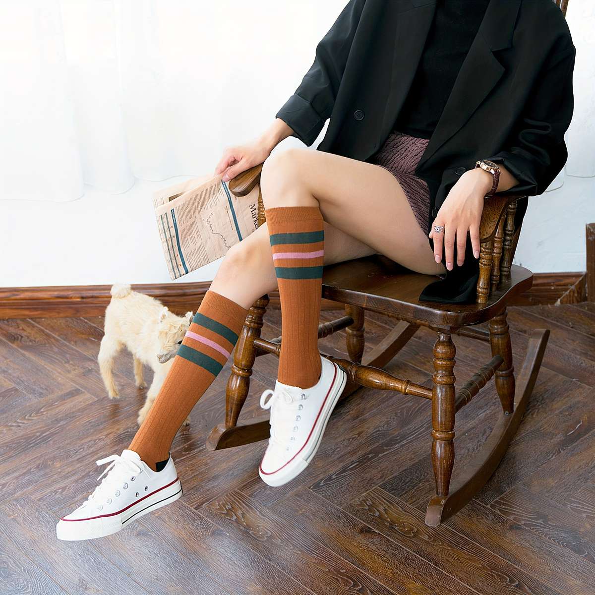 Women S Socks Color 2 PairsBlue Size Onesize