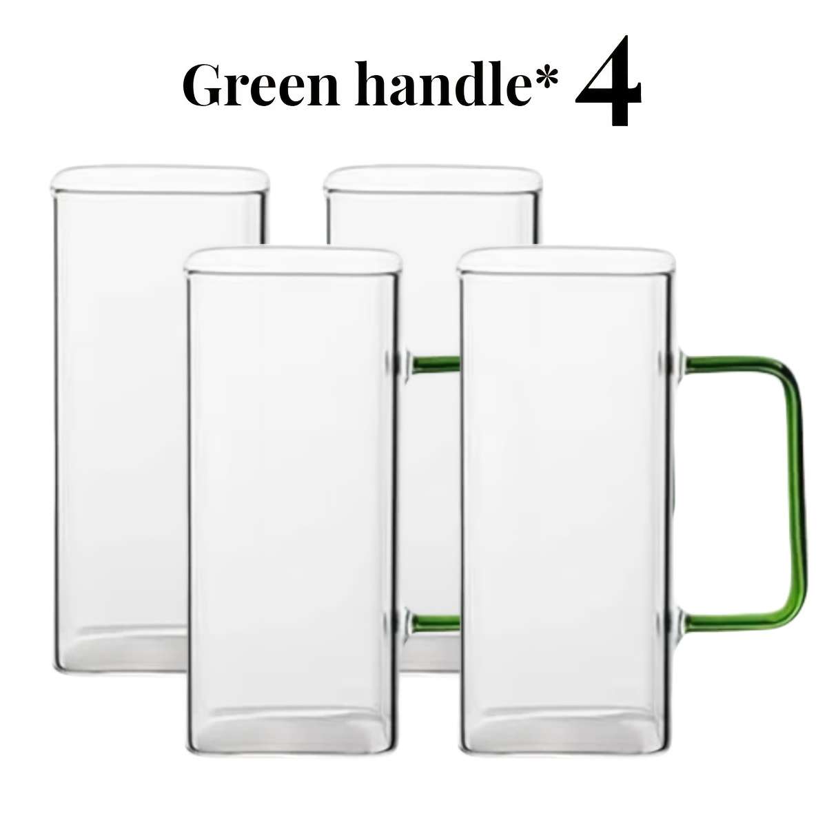 Water Cup Color Green Handle Quantity4