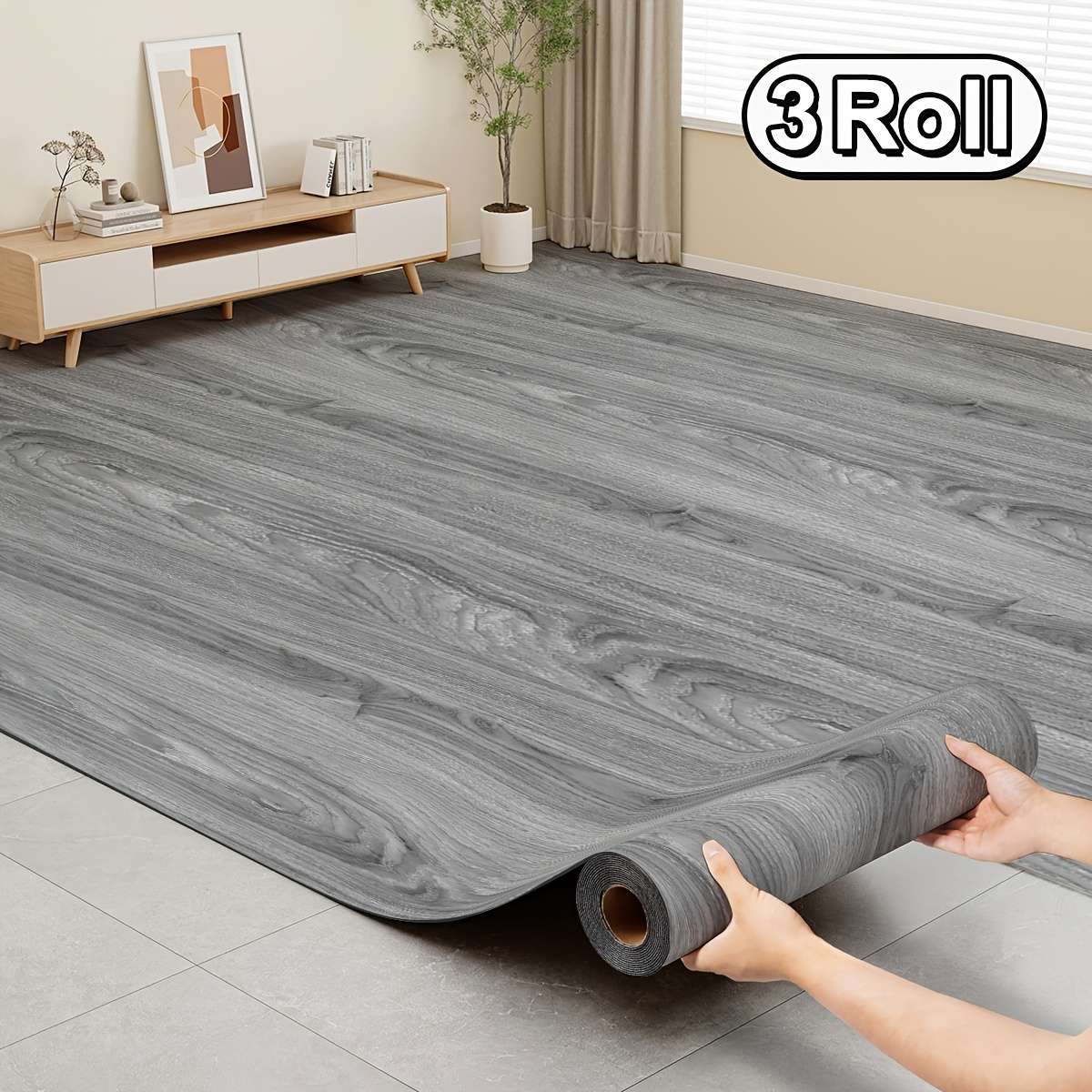 Self Adhesive Floor Stickers Oak Grain 1 Roll 30Cm*300Cm