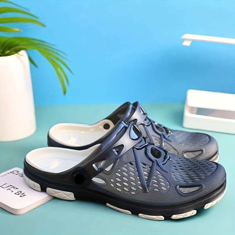 Men Slippers Summer Style Black Size Uk 7