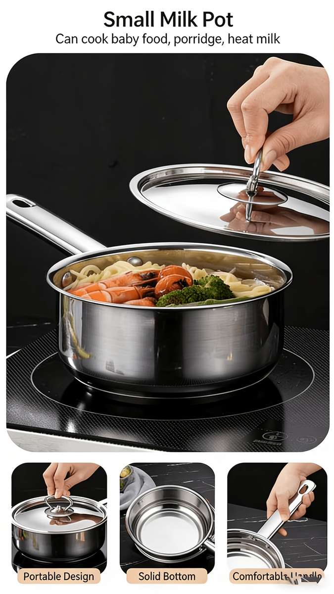 Cookware Pot Color Silvery