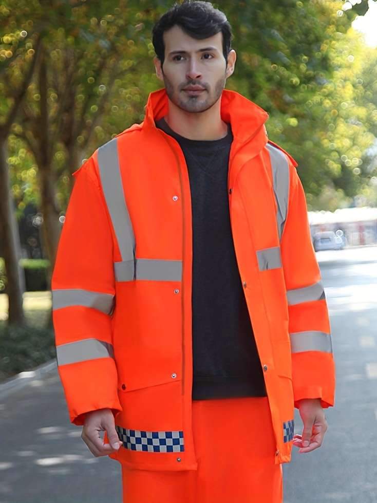 Raincoat Orange Red Size Uk S