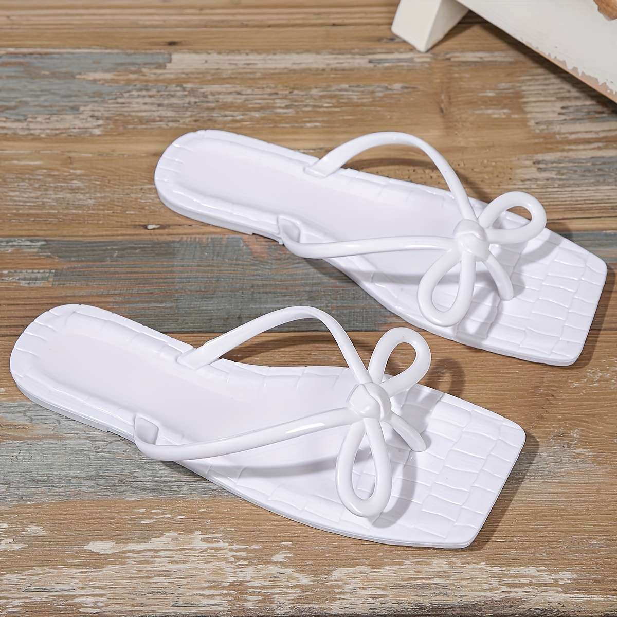 Ladies Summer Flip Flops White Uk 5