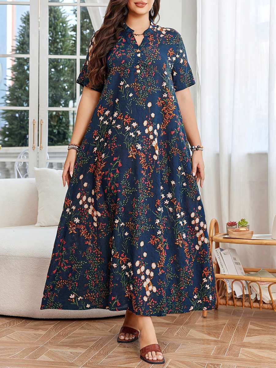 Women S Dress Color Blue Size 1Xl