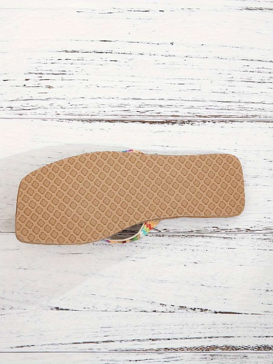 Ladies Summer Flip Flops Beige Uk 7.5