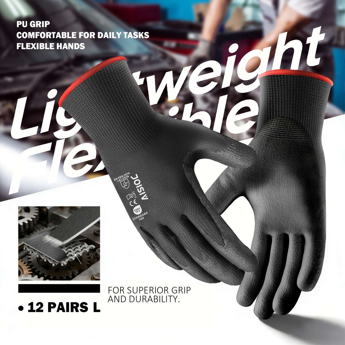 Work Gloves Color Red24 Pieces Sizes