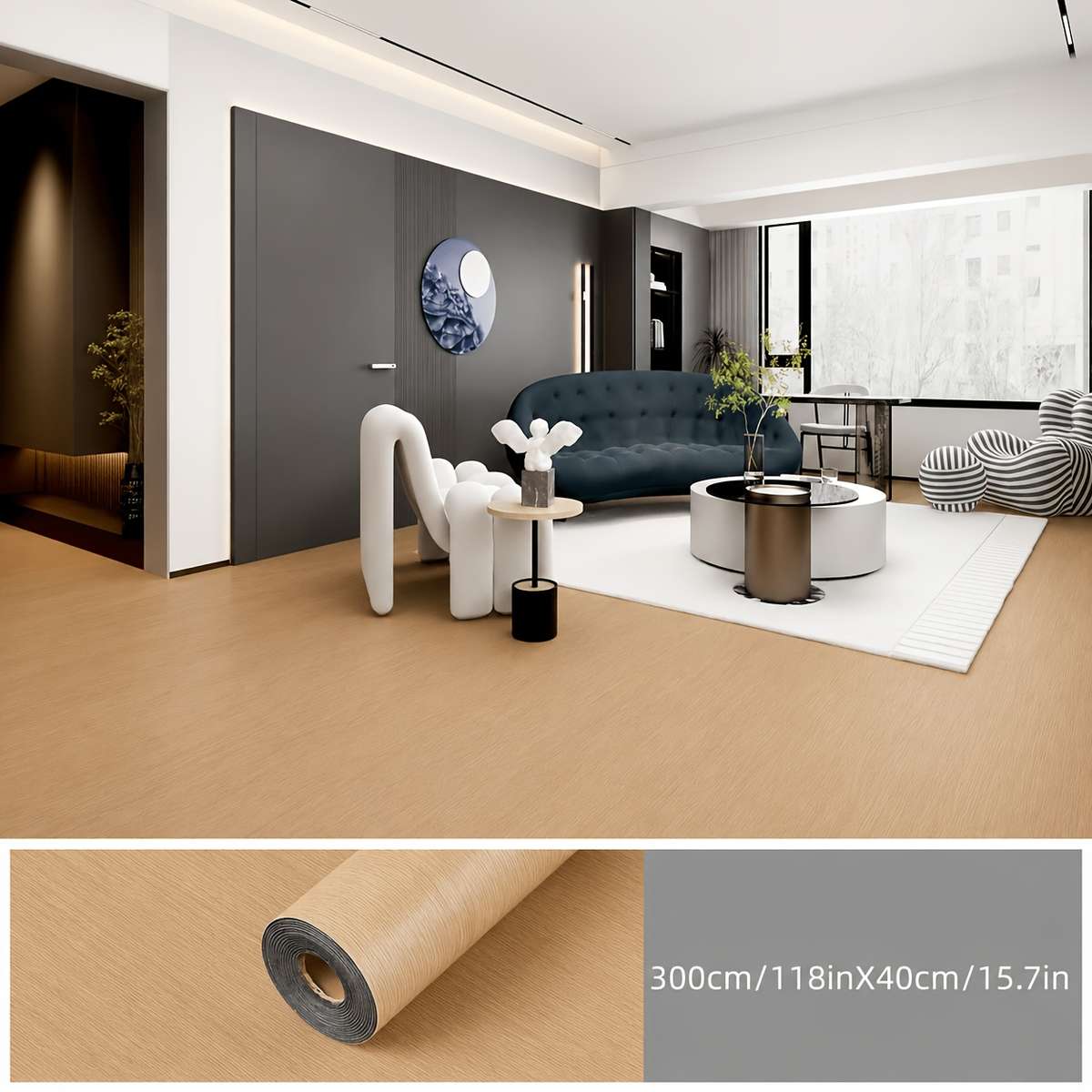 Self Adhesive Floor Stickers The Sun Timber Hdb010 1 Roll  Coverage Area 1.2 M2  12.92 Sq Ft
