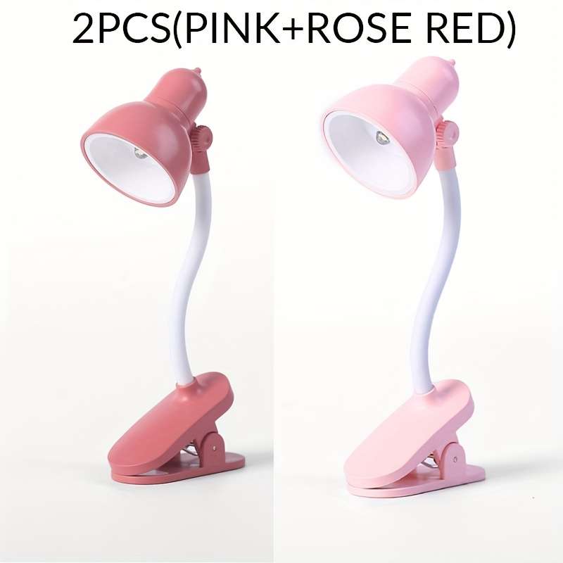 Desk Lamp Color 2Pcs Pink   White