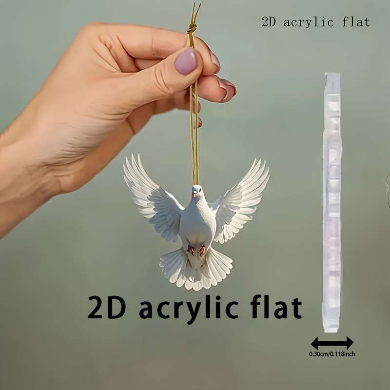 Keychain Ornament Size Peace Dove