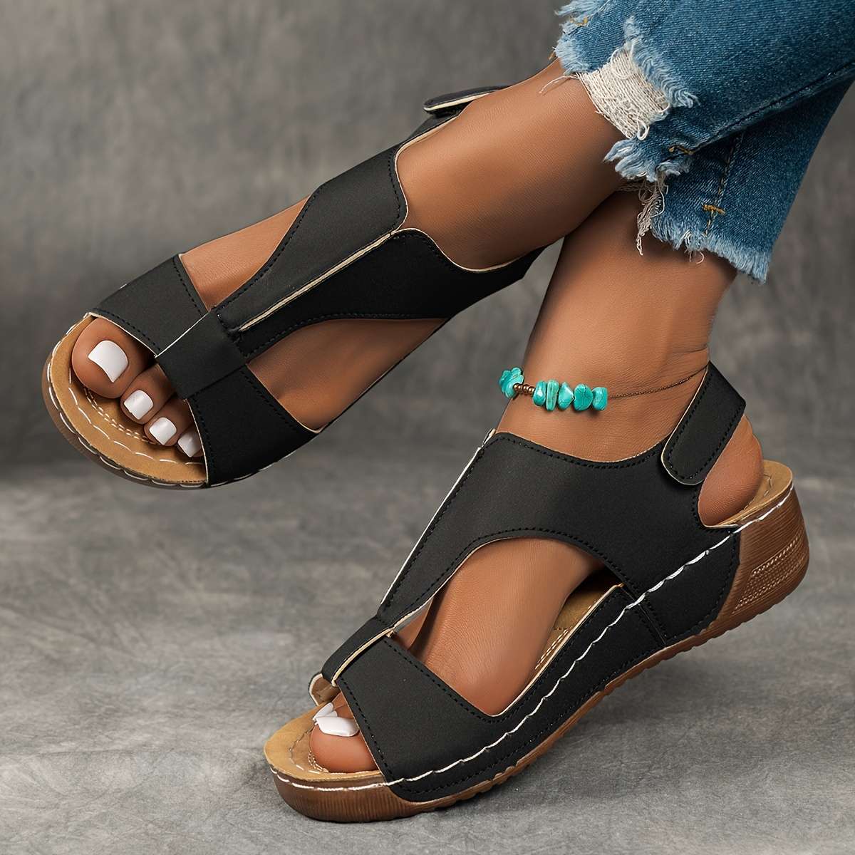Sandals Color Black Sizeuk 4.5