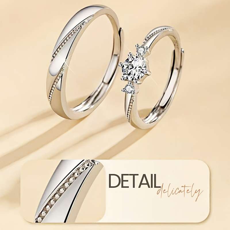 2PCS Minimalist Fashion Adjustable Stackable Ring Quantity 1set