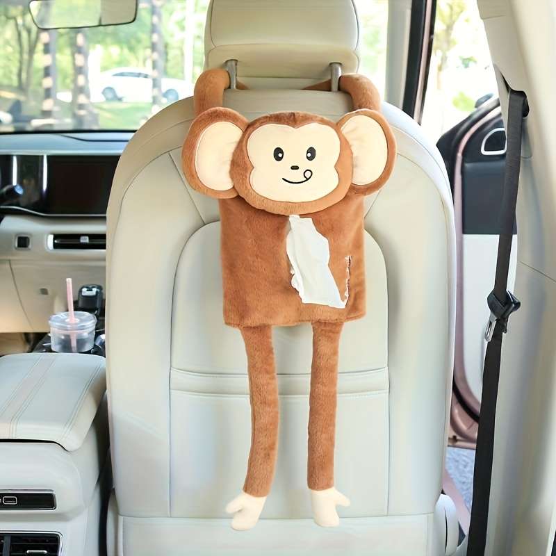 Car Tissue Box  Hanging Tissue Box Large Size Elephant Jade Fox Velvet Blue