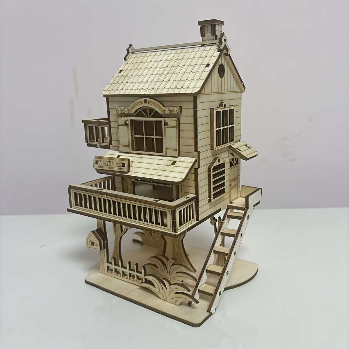 3D Model Desktop Ornaments Style Double Layer Tree House