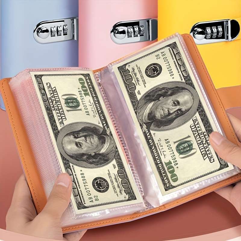 Classic Password Lock Money Book With Combination Dial Secure Metal Clasp
