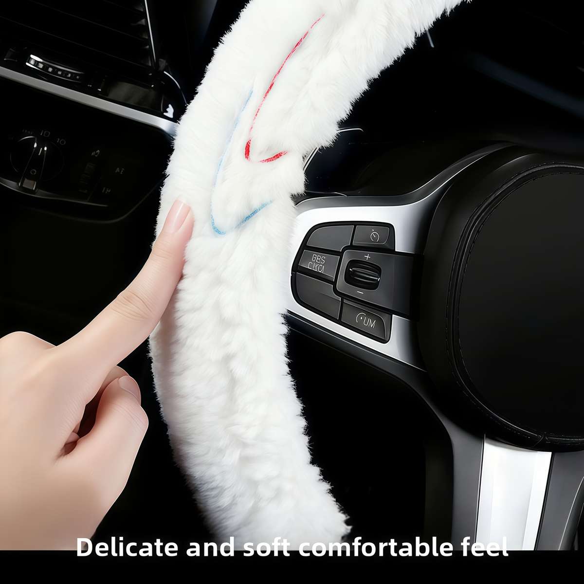 Car Steering Wheel Cover Taro White Size 38Cm