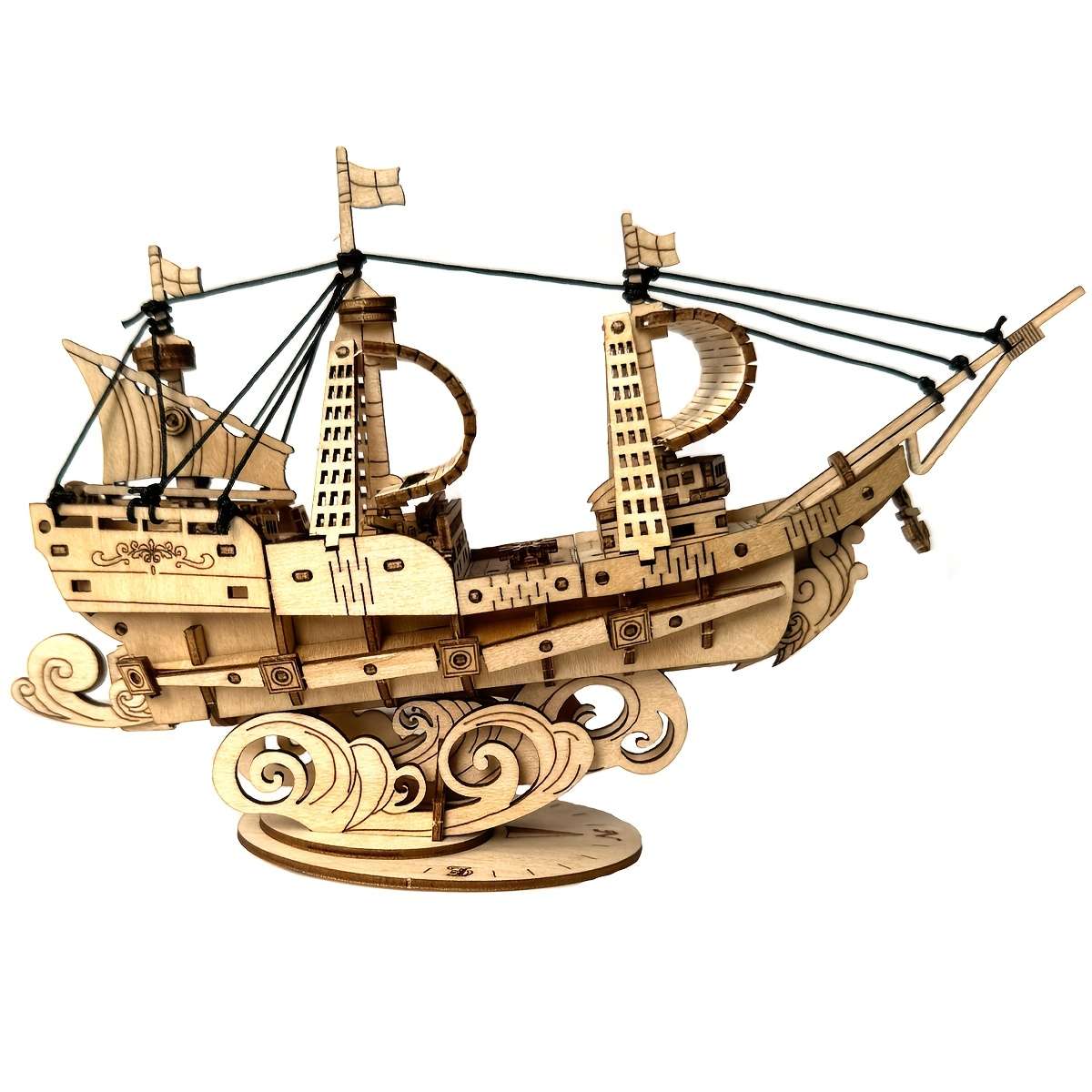 3D Jigsaw Puzzle Model Ship Color Cream Color