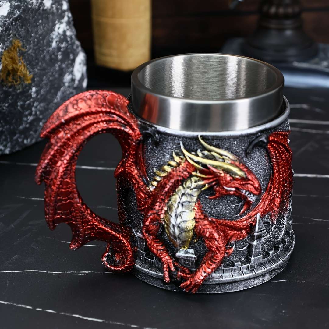 Water Cup Model Dragon Guardian Castle Beer Mug Blue 24033 4 Capacity152Oz 450Ml