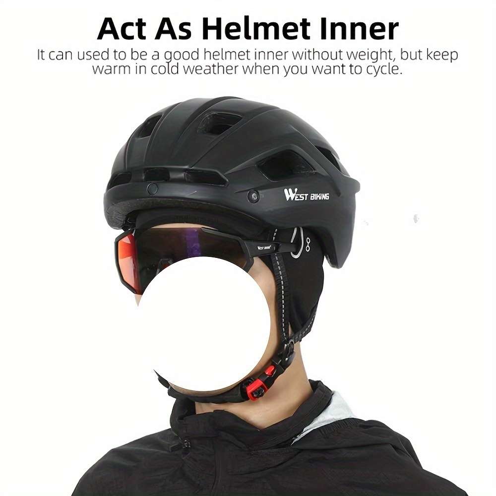 Outdoor Sports Cycling Warm Hat Multi-Functional with Eye Glass Hole Elastic Fleece Blac