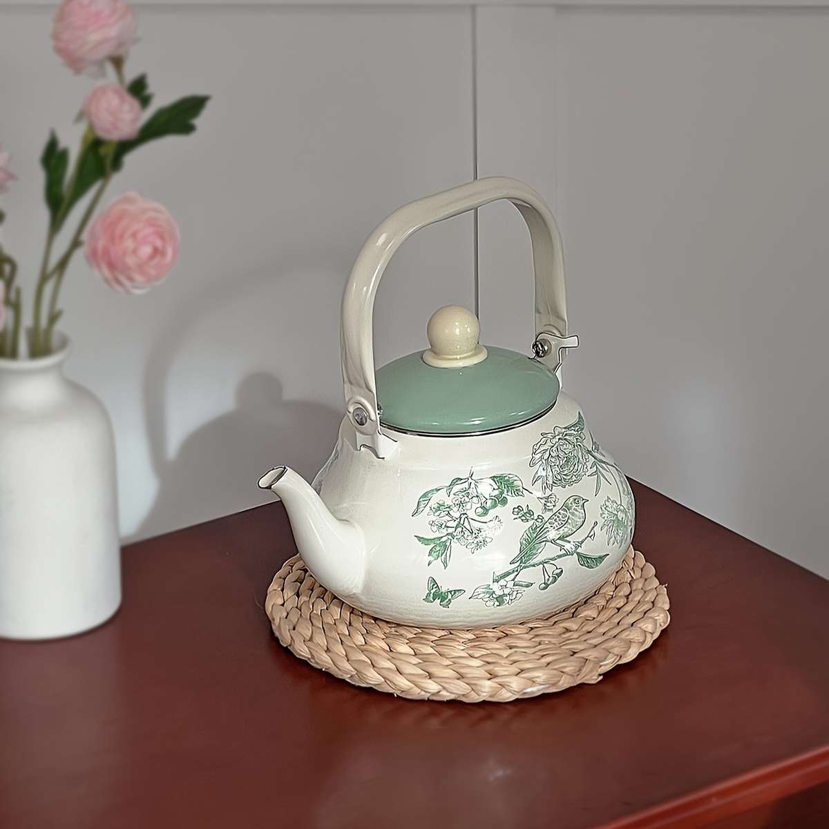 Kettle Color Green Bird Enamel Pot2.5L