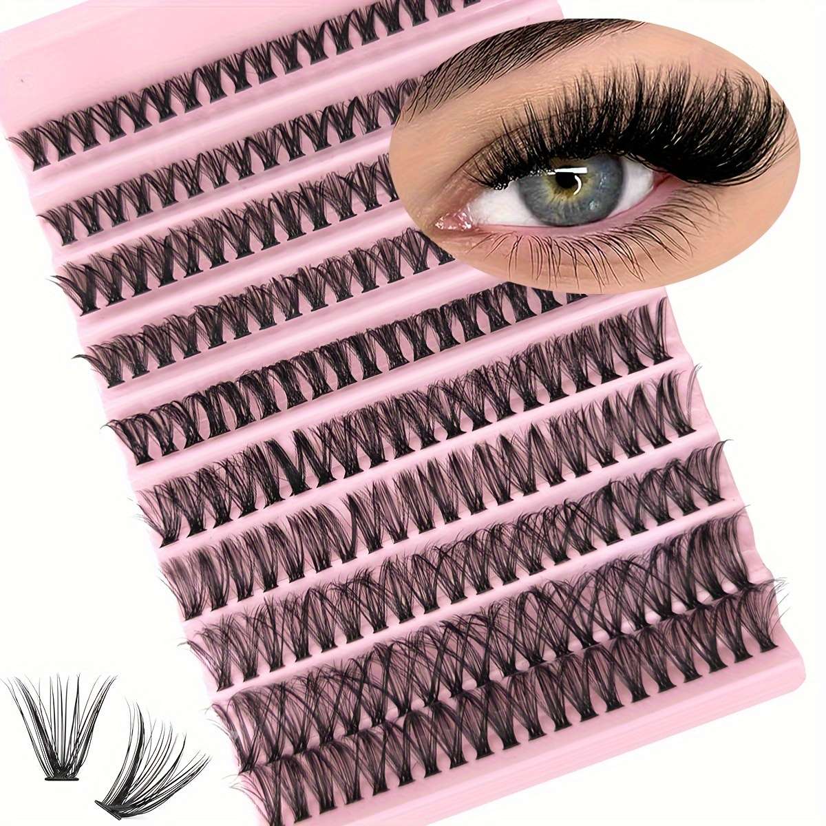 Professional Natural Volume False Eyelashes Quantity Mix Cluster 80d 07mm