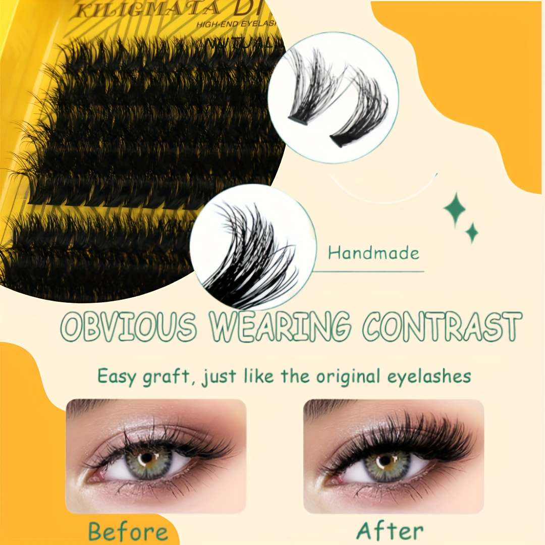 280pcs Natural Fluffy Mink Lashes Model 7 Row 60d 07mm