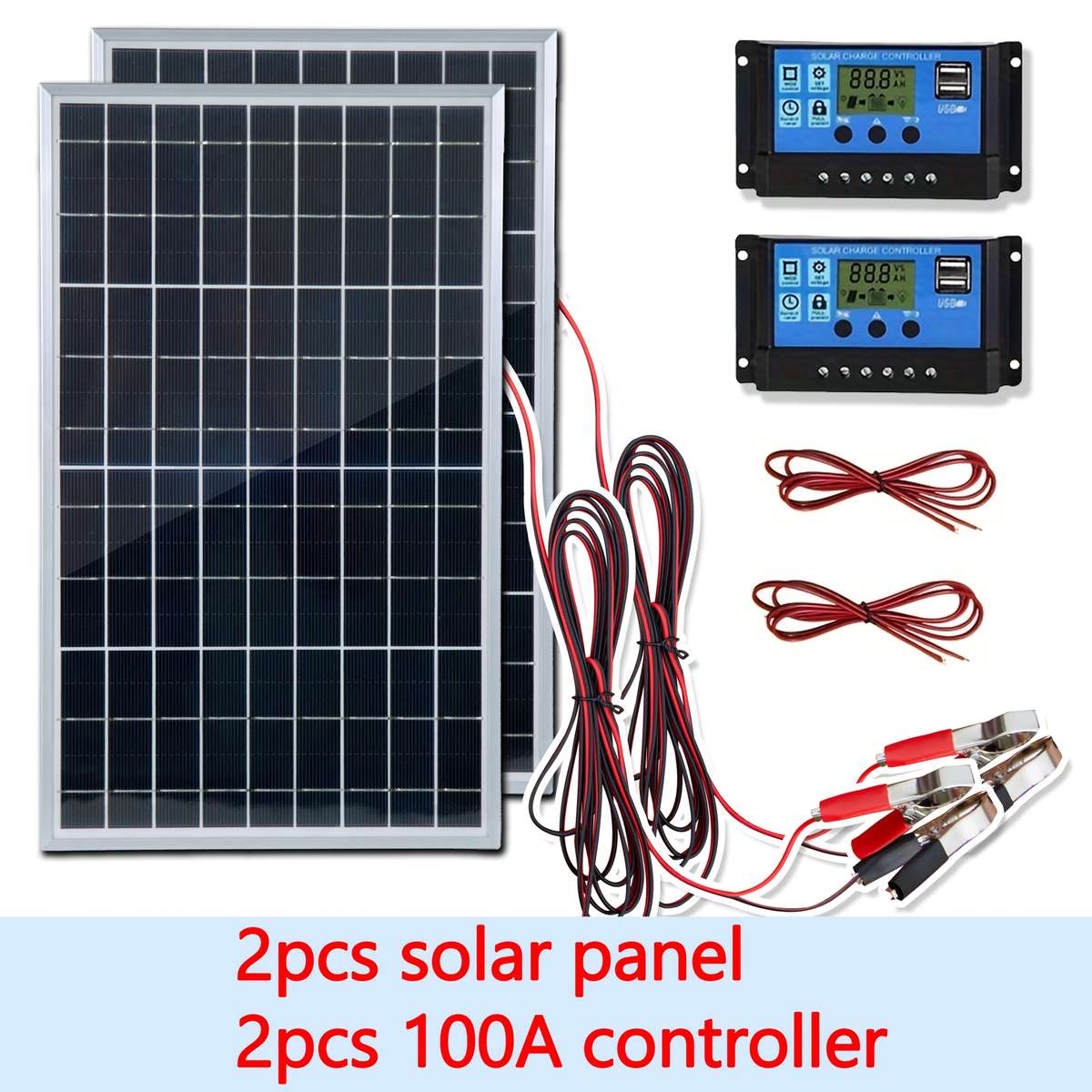 Solar Panel Style 2Pcs Solar Panels Without Controller