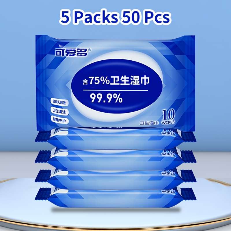 Wet Wipes Quantity 5 Packs Of 50 Tablets