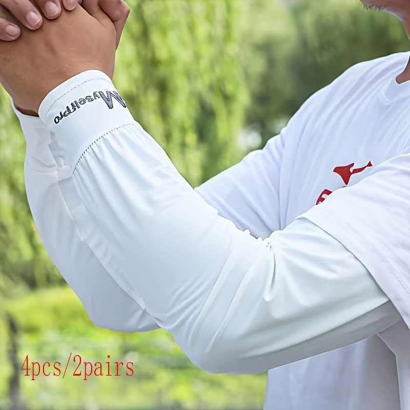 Sunscreen Sleeves Color 4Pcs Light Gray