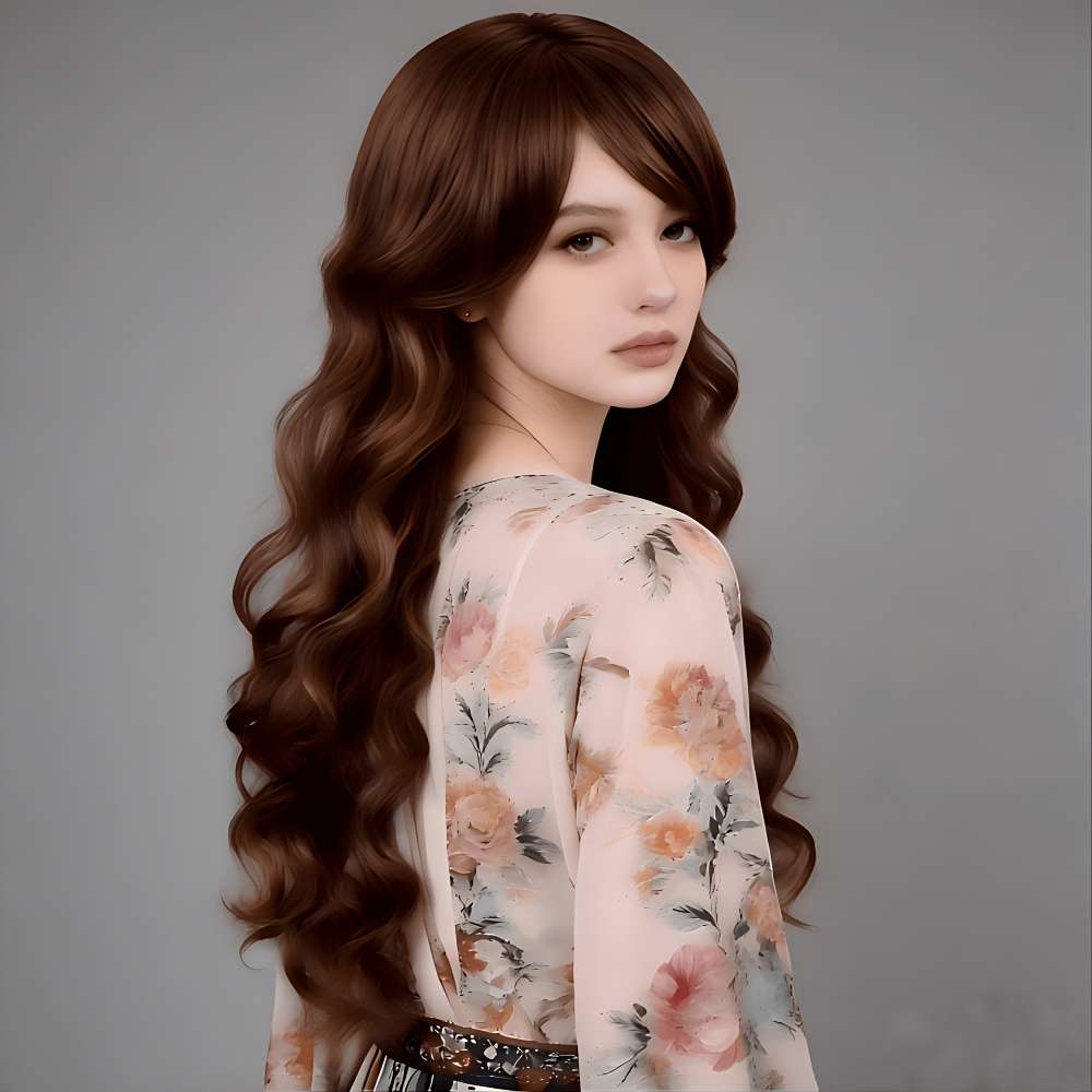 Women S Wigs Dark Brown Hair Length81.28Cm