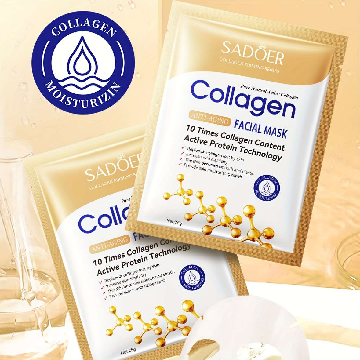 Facial Mask Quantity 5Pcs Collagen Face Mask