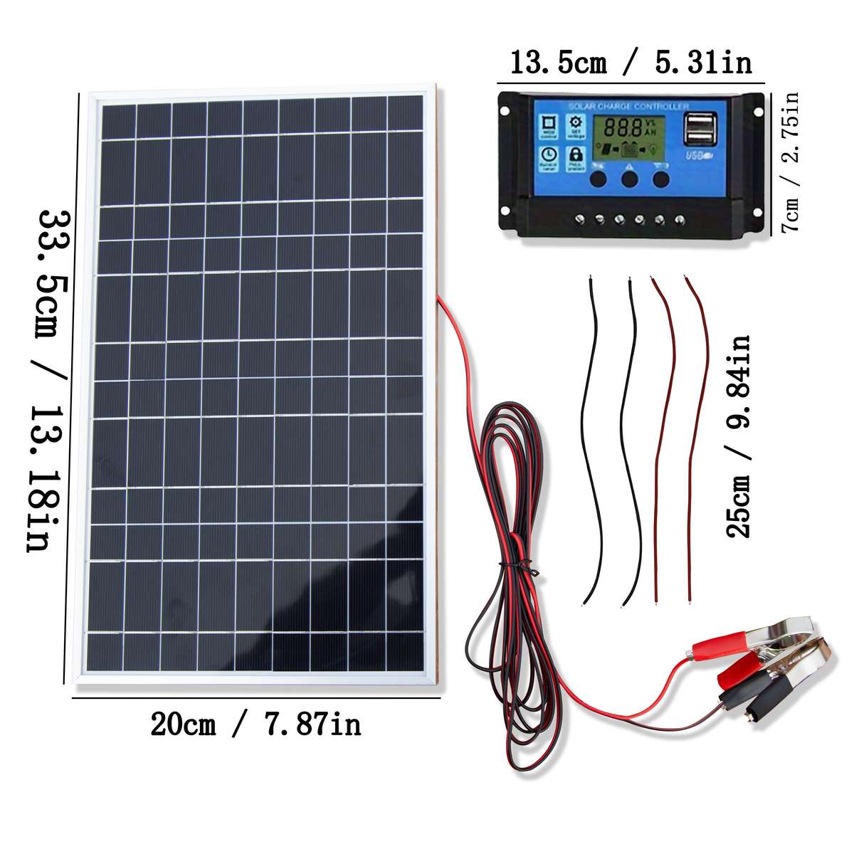 Solar Panel 2Pcs Board Add 2Pcs 80A Controller