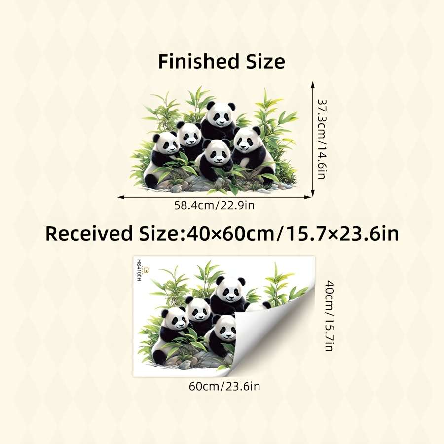 Wall Stickers Style Cute 5 Pandas Wall Sticker