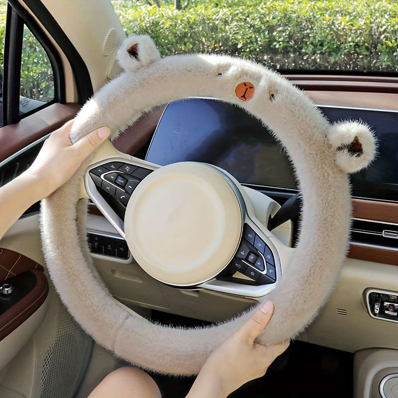 Car Steering Wheel Cover Brown Model D Type