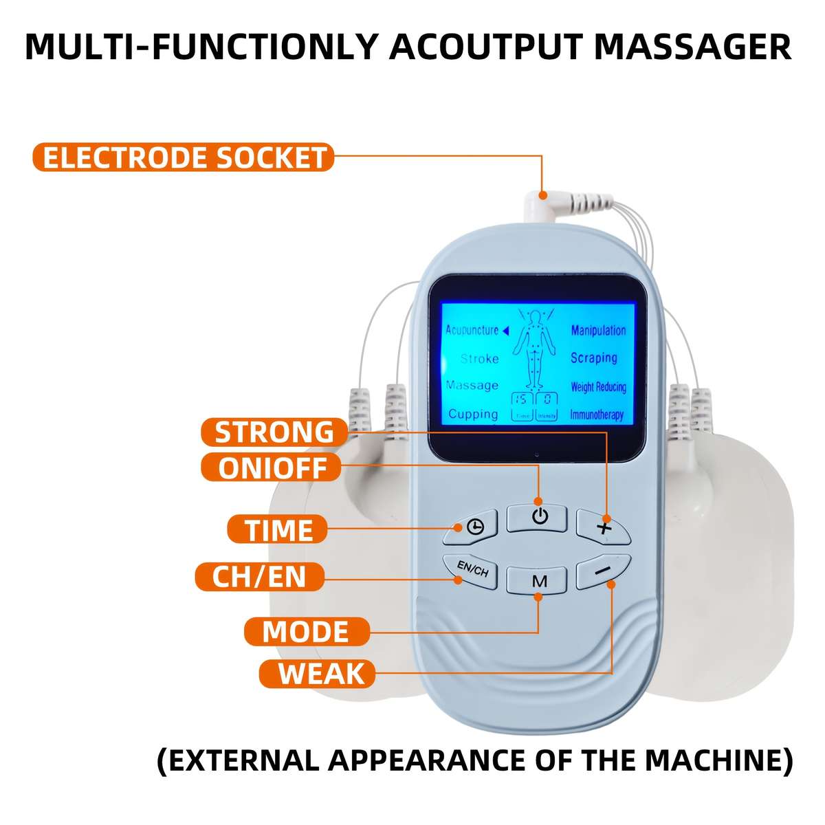 Multifunctional Meridian Massager Modes 15 Levels Timer