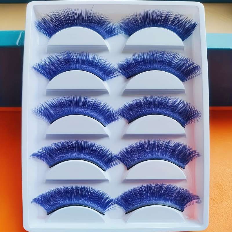5 Pairs Natural Volume Mink Lashes Color 5pairs Mixed Colourful Eyelash 07mm