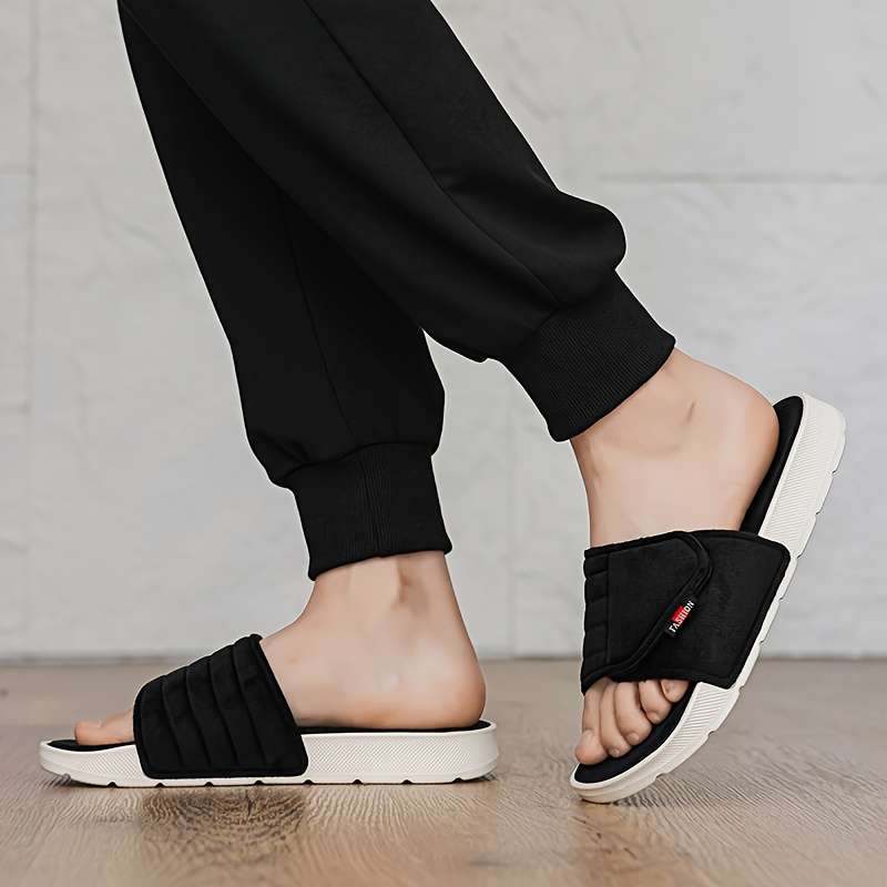 Men Slippers Summer Style Black Size Uk 7