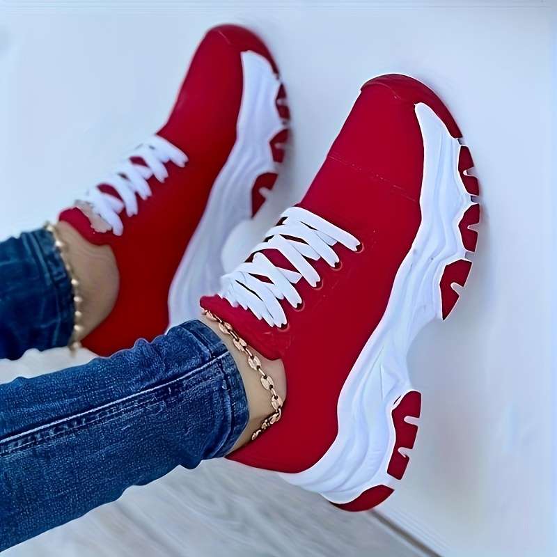 Women S Sneakers Color Red Sizeuk 7