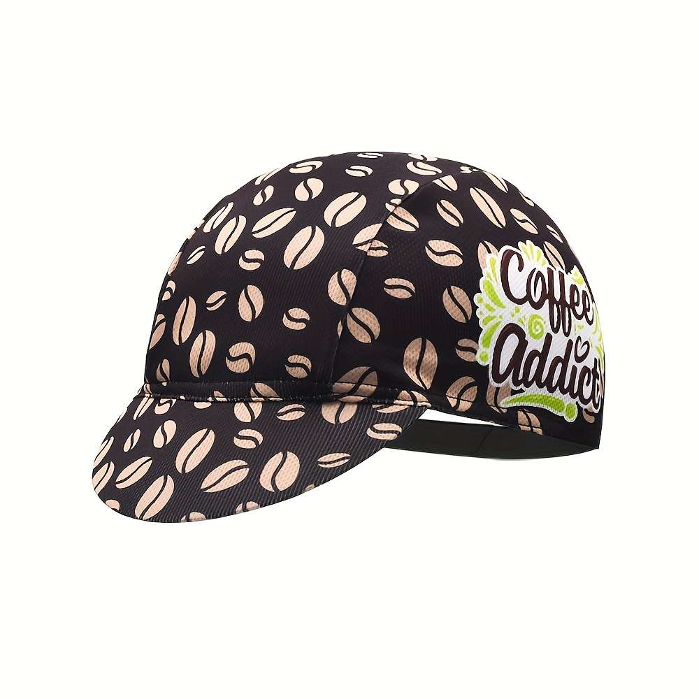 1pc Oscrolling Cycling Cap with Coffee Beer Designs Quick-Dry Breathable Mesh Back Moisture-W