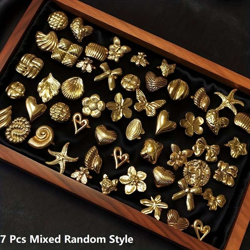 7 PCS Delicate Fashion Party Accessory Statement Ring Color