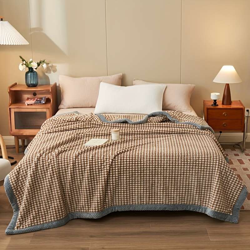 Blanket Small Checkered Blue Size 47..7.62Cm*200.15Cm