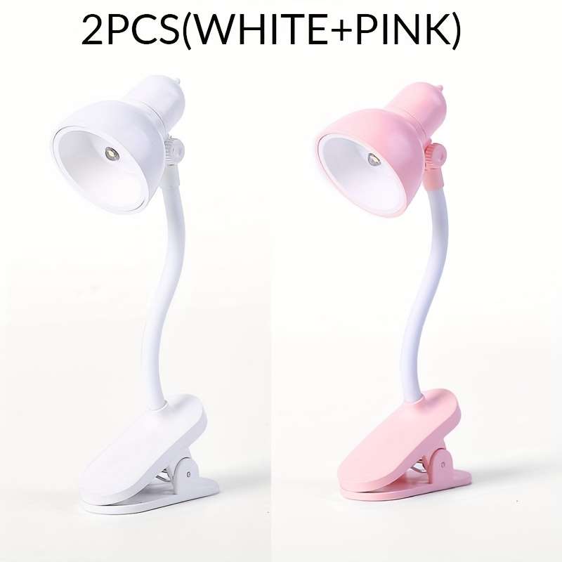 Desk Lamp Color 2Pcs Pink   White