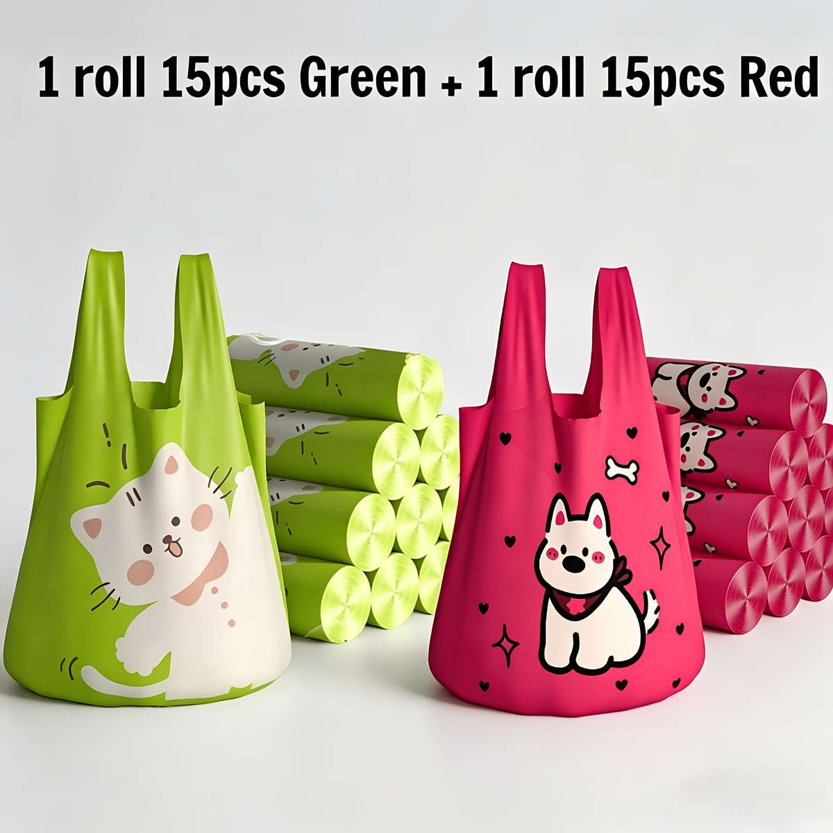 Trash Bag2 Rolls 30 Pieces Greenred