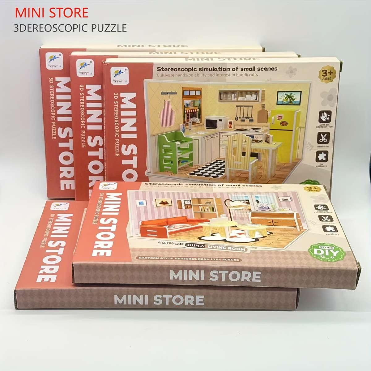 3D Building Model Puzzle Set Style Ice Cream Shop Set 17Pcs