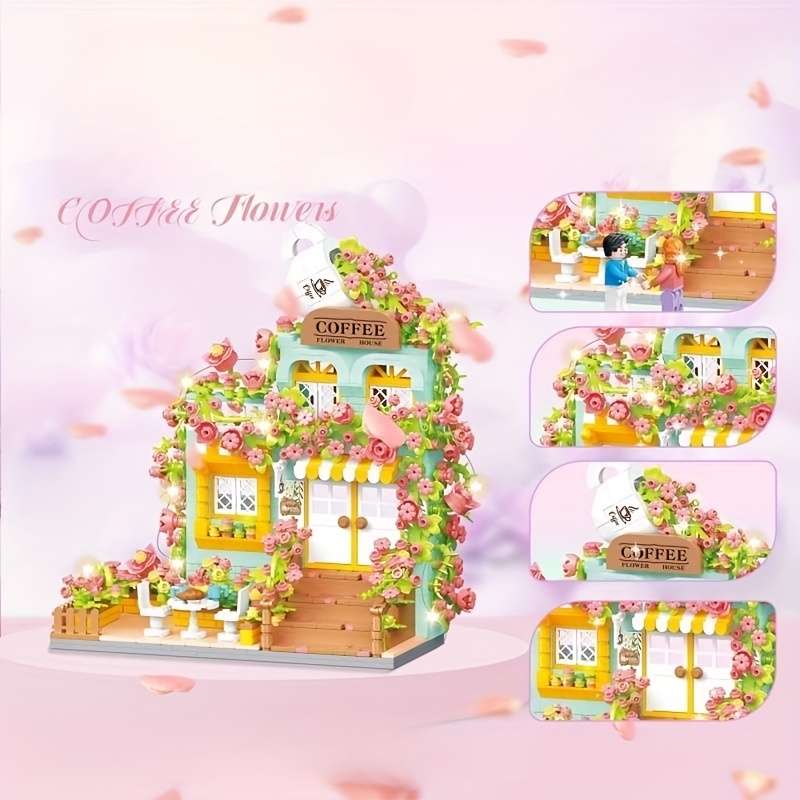 3D Building Model Puzzle Set Model Romantic Coffee House