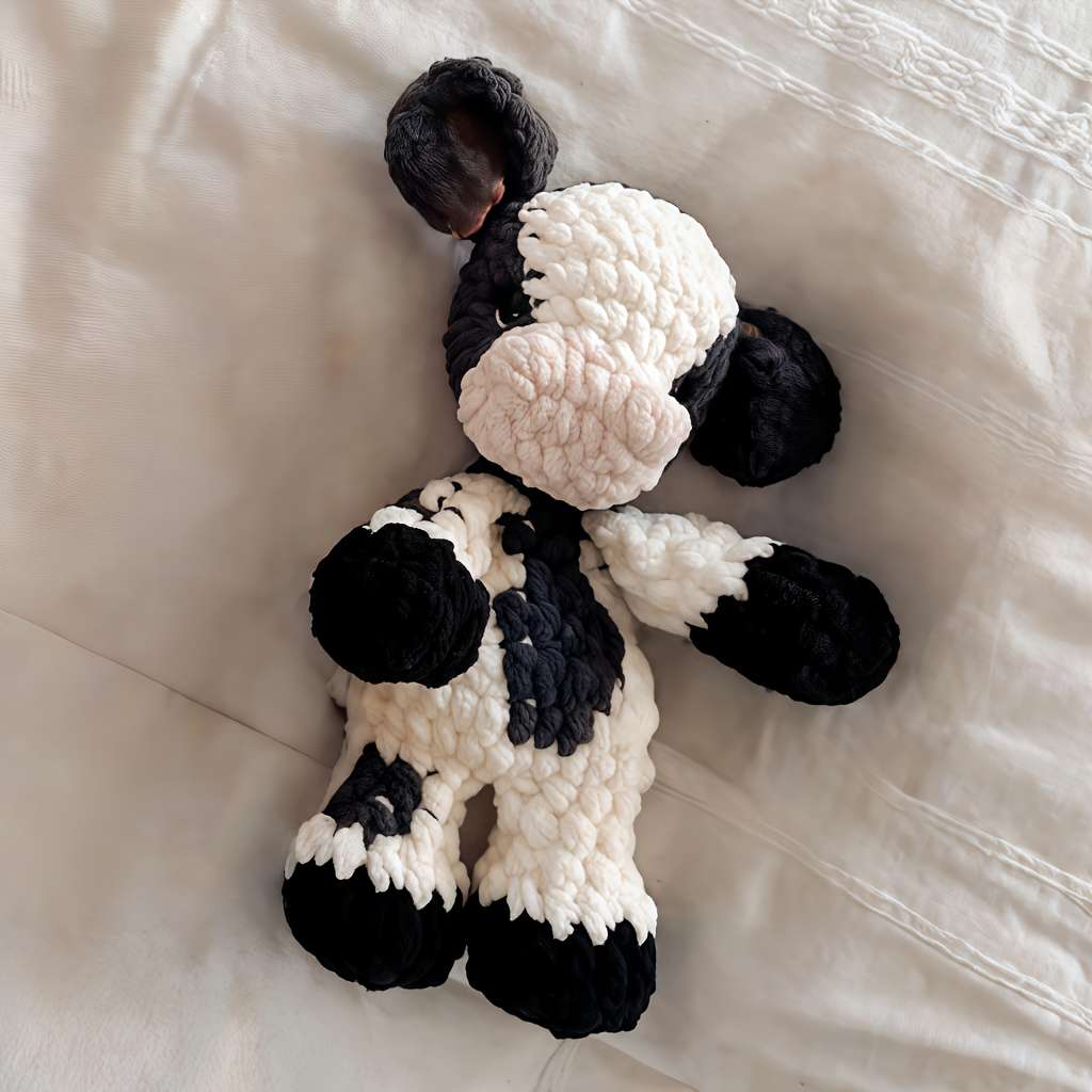 Plush Toyss Model 352 Black and White Calf