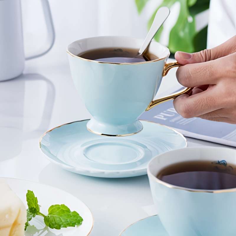 Water Cup Color Blue 2 Cups 2 Plates 2 Spoons