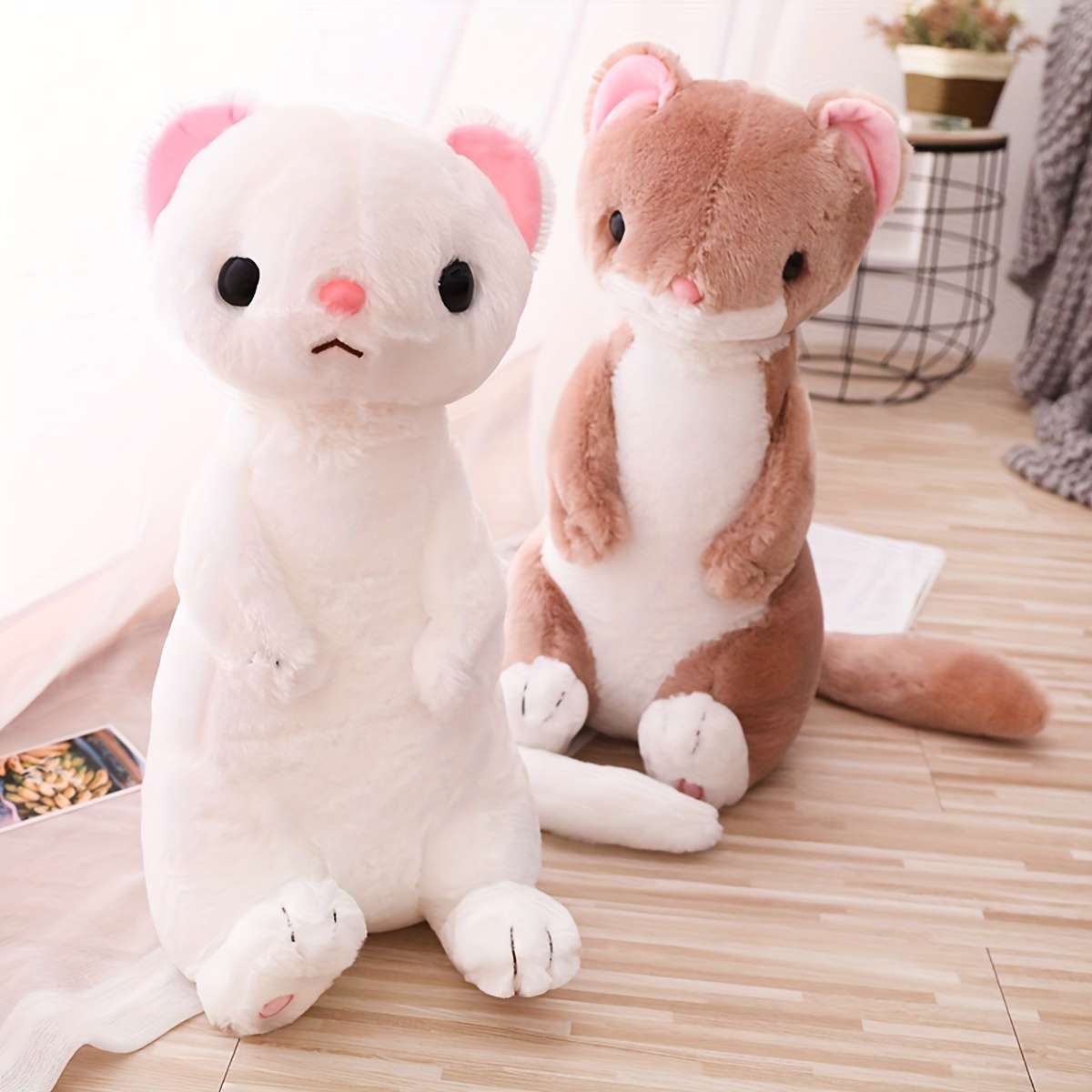 Plush Toyss color White Ferret size One size 50 cm 0.54 kg