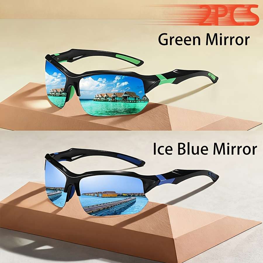 Cycling Glasses Color 2Pcs Greenmirror Iceblue
