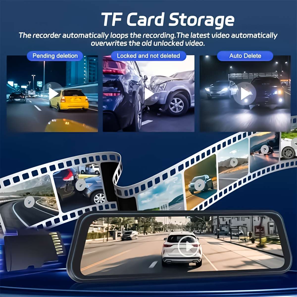Dashcam Style Dual Lenses  64G  Touchscreen